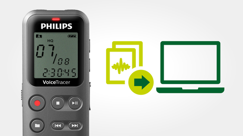 Gris Une Touche pour l’Enregistrement 8 Go Mono PCM USB Connexion au PC Philips enregistreur Audio VoiceTracer DVT1120 