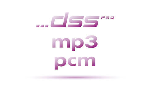 Hoge opnamekwaliteit in DSS-, MP3- en PCM-indeling