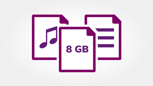 Memoria interna de 8 GB para hasta 88 días de grabación