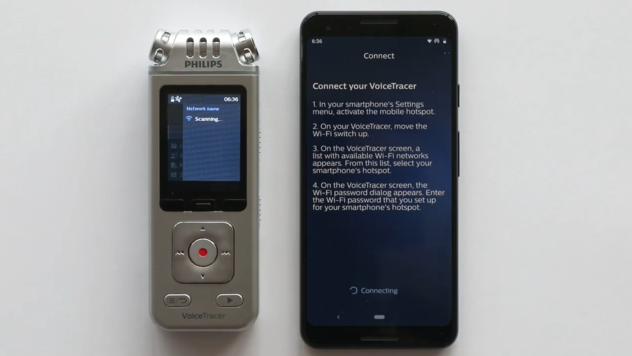 Philips VoiceTracer App: How to connect the Voictracer to the app