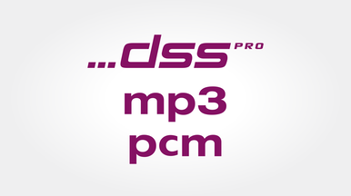 High recording quality in DSS Pro, MP3 and PCM format