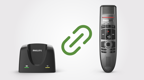 Einfaches Koppeln mit einem SpeechMike Premium Air zur flexiblen arbeitsplatzunabhängigen Nutzung