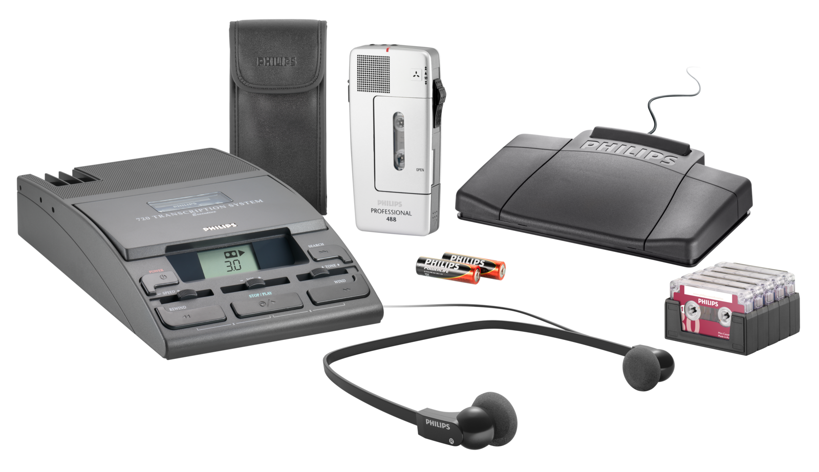 Philips Pocket Professional 488 Voice Recorder Recording Device Mini Cassette 